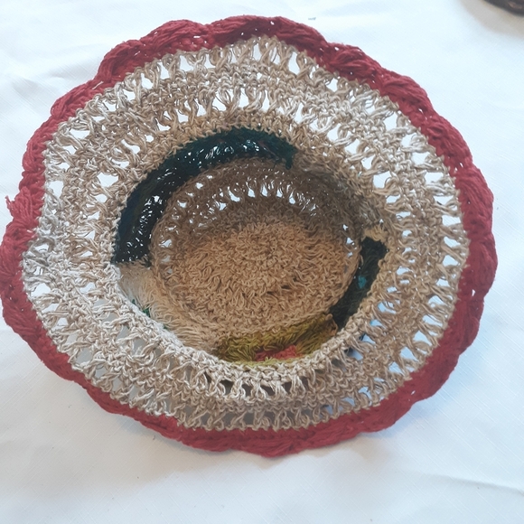 Boho floral hemp sun hat - Picture 5 of 5